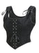 Corset à lacets en daim avec nœud années 1980