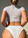 Ensemble bikini à cordon et haut transparent style tropical années 1960