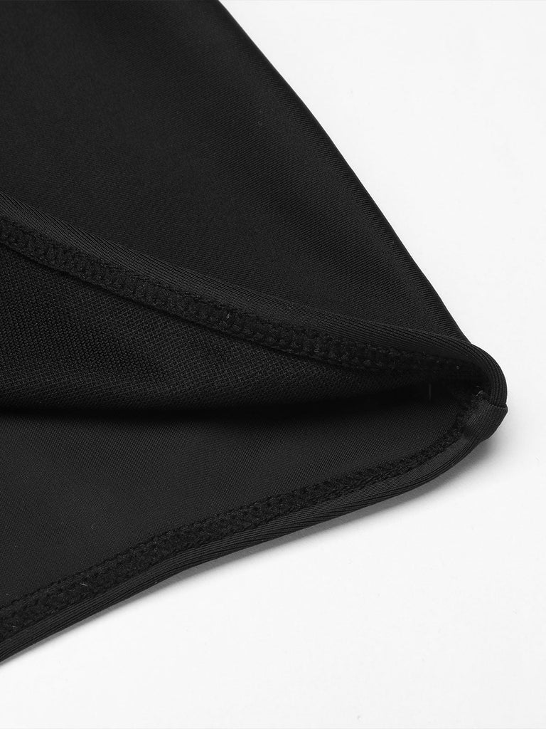 Maillot de bain vert à rayures col v dos nu rétro