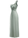 Robe de soirée une épaule en satin uni des années 1940