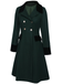 Manteau croisé bleu contrasté à boutons des années 40