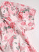 [Grande taille] Robe fleurie rose à col carré des années 1950