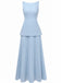 2PCS Ensemble Haut Tricoté et Jupe Maxi Plissée Années 1930