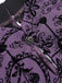Robe néo-chinoise violette floquée de roses années 1930
