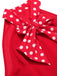 Robe Ceinturée Nœud Papillon Col Pois Années 1950