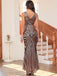 Robe longue sequins et col en V style années 20