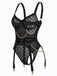 Lingerie en résille transparente à bretelles et chaînes années 1970