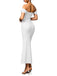 Robe Maxi Bodycon Uni Épaule Dénudée Année 1930