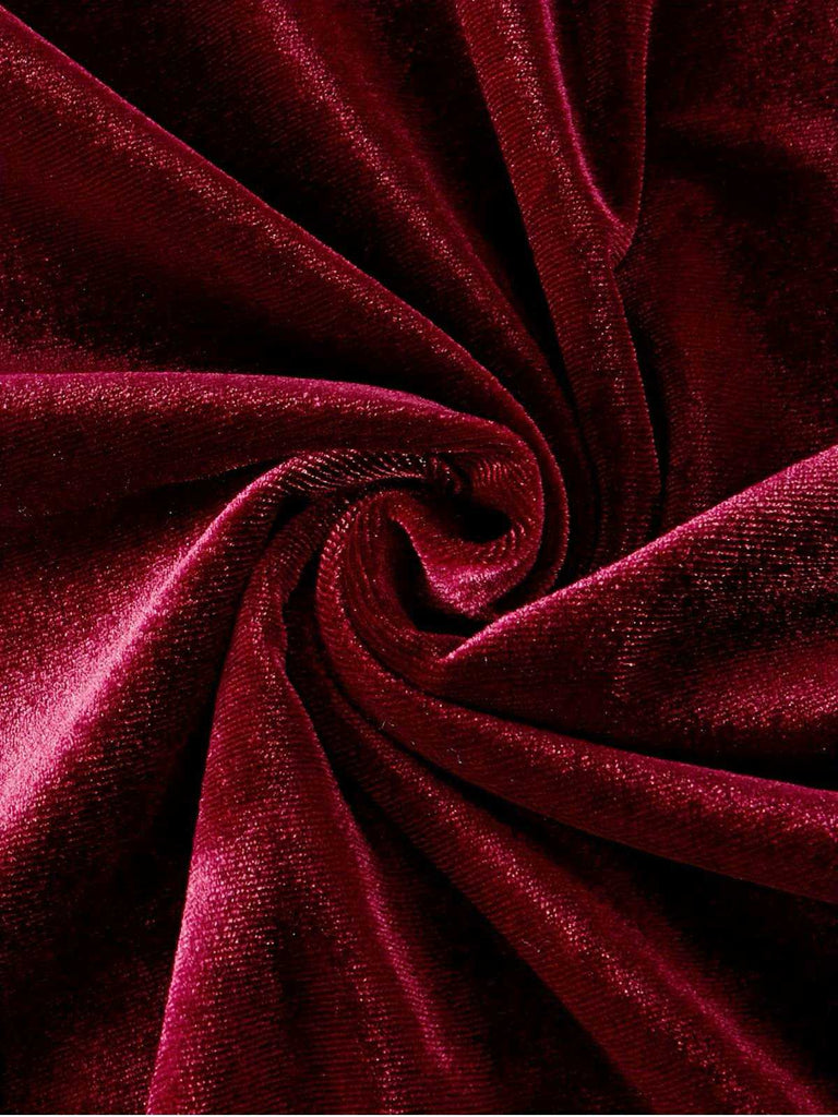 Robe de soirée corsetée en velours rouge bordeaux années 1930