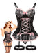 Ensemble de lingerie lacets et nœud en dentelle contrastée années 1970