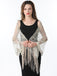Cape en maille à paillettes et pompons des années 1920