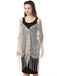 Cape en maille à paillettes et pompons des années 1920
