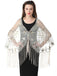 Cape en maille à paillettes et pompons des années 1920
