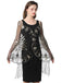Cape en maille à paillettes et pompons des années 1920