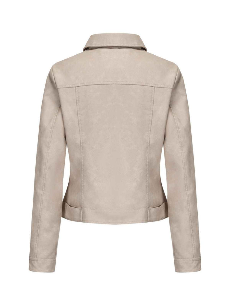 Veste de moto en cuir à fermeture éclair multiple années 1960