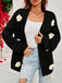 Gilet en maille manches longues motif marguerite 3D années 1930