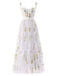 Robe en maille florale à lacets et baleines des années 1930