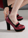 Chaussures à talons hauts à bout rond et colorblock