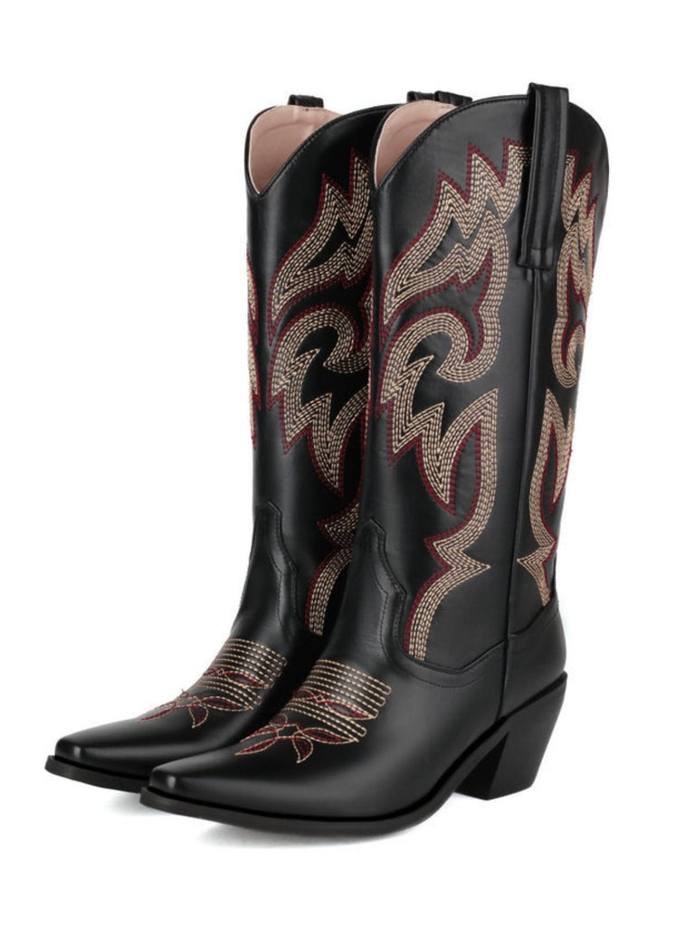 Bottes de cowboy western brodées vintage