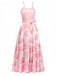 Robe organza fleur avec nœud à bretelles spaghetti années 1930