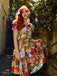 Robe Vintage Années 50 Florale A Bouton Manches Courtes 10