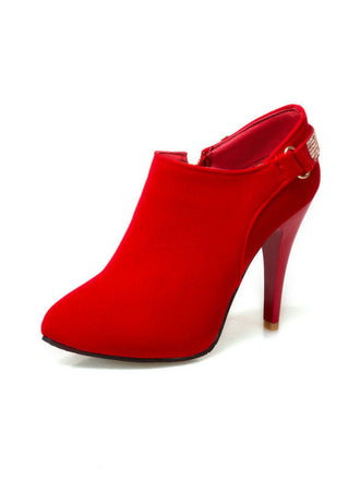 Escarpins vintage en velours uni bout pointu