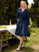 Manteau Long Velours Bleu Marine Années 1950 2