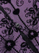 Robe néo-chinoise violette floquée de roses années 1930