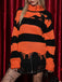 Pull en tricot orange à chauve-souris Halloween années 1950