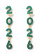 Boucles d'oreilles pendantes strass 2026 colorées pour le Nouvel An