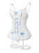 Ensemble de lingerie lacets et nœud en dentelle contrastée années 1970