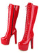 Bottes à talons aiguilles en cuir verni