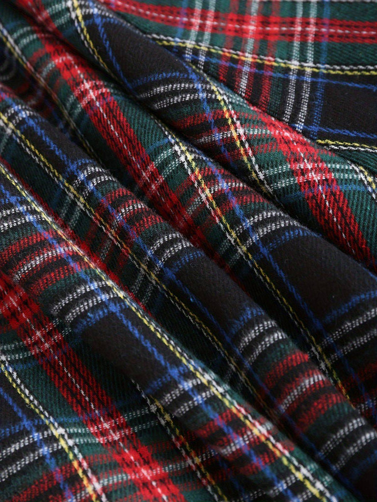 [Grande taille] Robe patchwork noire à carreaux découpés années 40