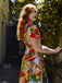 Robe Vintage Années 50 Florale A Bouton Manches Courtes 11
