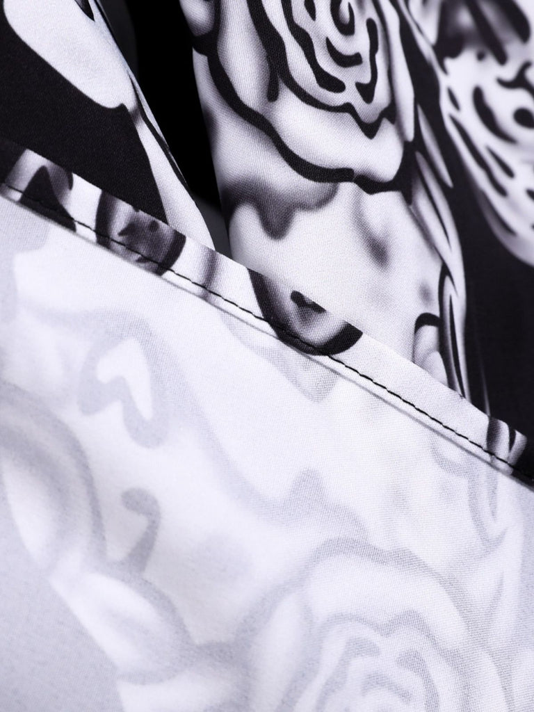 Robe trapèze à motif crâne Halloween années 1950