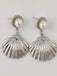 Boucles d'oreilles coquillage en perles blanches