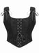 Corset à lacets en daim avec nœud années 1980