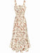 Robe à fleurs à fines bretelles sur fond blanc