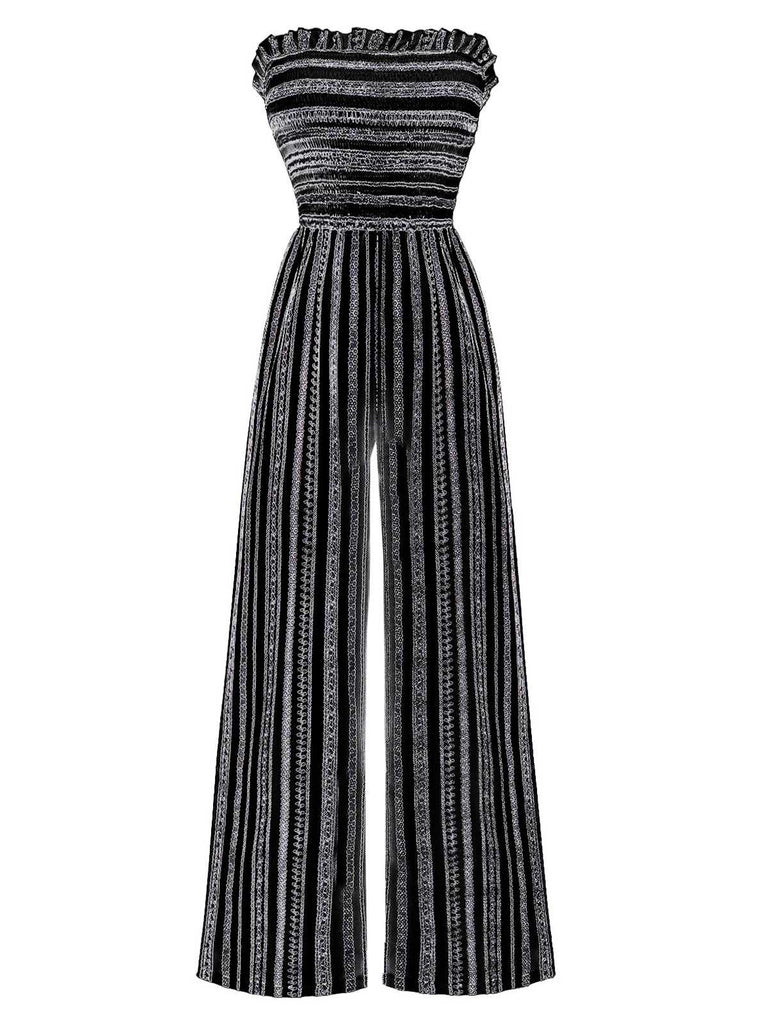 Combinaison à rayures bohème bandeau des années 1970