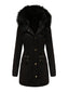 Manteau Années 50 Garnie de Fourrure Synthétique à Boucle