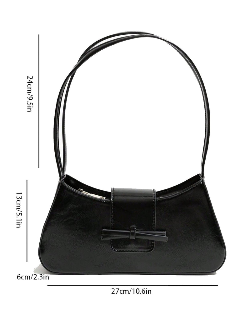 Sac baguette en cuir vintage avec nœud