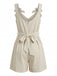Combishort Larges Bretelles Nœud Plissée Beige Années 1950 5