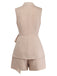 Beige Uni Ensemble Gilet & Short Set Années 1960 3