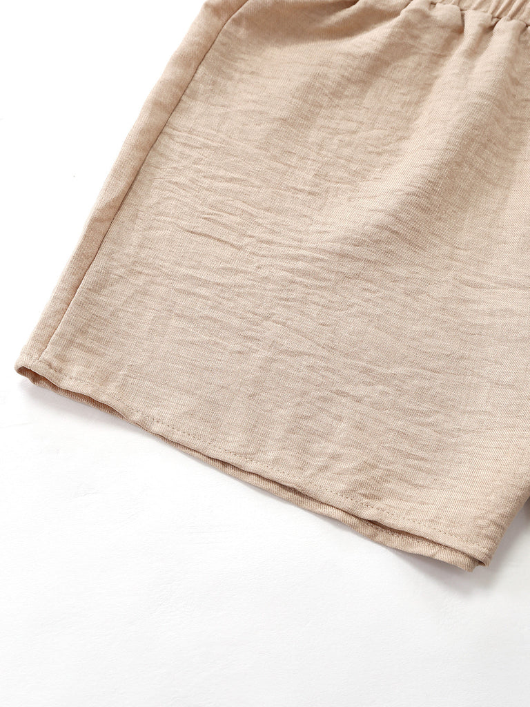 Beige Uni Ensemble Gilet & Short Set Années 1960 5