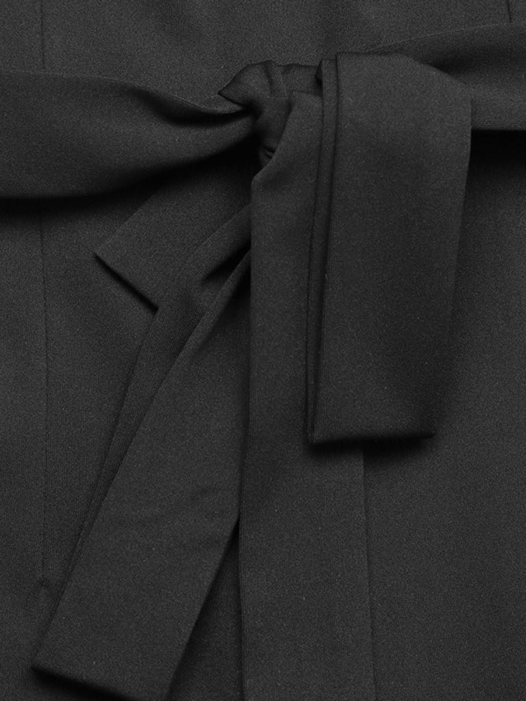 Combinaison à Jambes Larges Col V Sans Manches Ceinturée Noire Années 1930 6