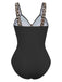 Black 1950s vintage leopard print swimsuit back view showcasing retro silhouette and classic animal pattern perfect for vintage-themed pool parties and rockabilly beach style