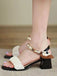 Sandales à Talons Hauts avec Bride de Cheville Noir & Blanc