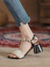 Sandales à Talons Hauts avec Bride de Cheville Noir & Blanc