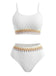 Bikini côtelé taille haute à motif zigzag années 1950