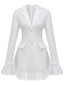 Blazer tailleur uni bordure dentelle 1960s